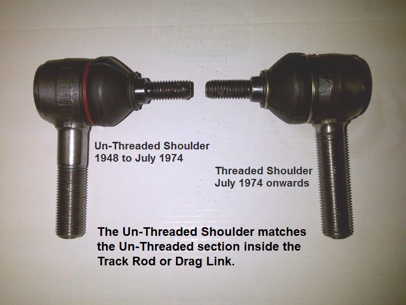 Tie Rod End, LH Thread, 1948 - July 1974 Unthreaded Shoulder