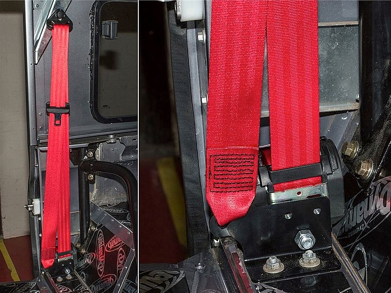 RED Seat Belt Assembly LH Front Defender Reg HT & Truck Cab