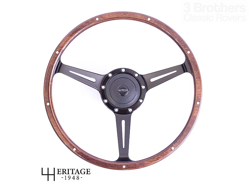 Hindon 15" Heritage Wood Steering Wheel w/48-Spline Boss