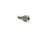 Metal bolt on a white surface with a blurred background