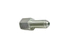 Metal hex bolt on a white surface