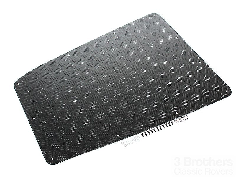 Terrafirma Bonnet Chequer Plate 3 mil Black Defender to 2006