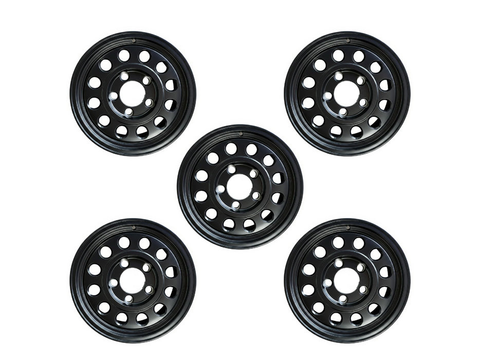 Set of 5 Forged Aluminum Defender Rim 18 x 8 1/2" Offset Black
