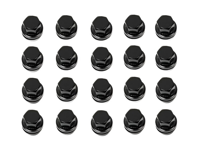 Set of 20 Black Alloy Wheel Nuts for RRC - Flat End