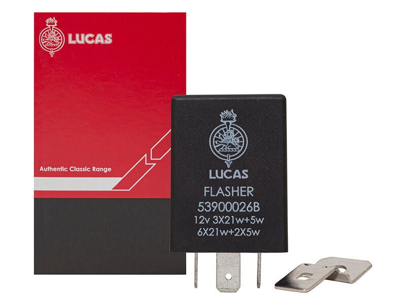 Flasher Relay Electr 4-Pin Black Def/D1/RRC w/TrlrSc Lucas