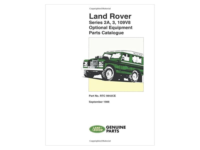 Land Rover Series 2a/3 109 V8 Optional Equip Parts Ref Cat