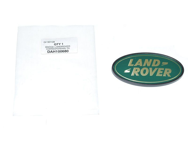 Land Rover Genuine Badge Green/Gold 3-1/2" Oval 90/110
