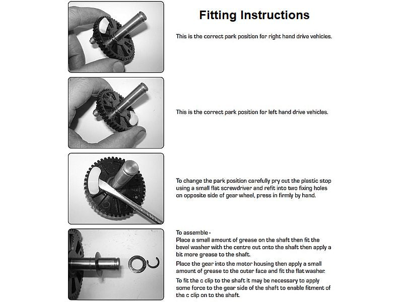 Gear Assembly for Wiper Motor Series 2a/3, Defender to 01