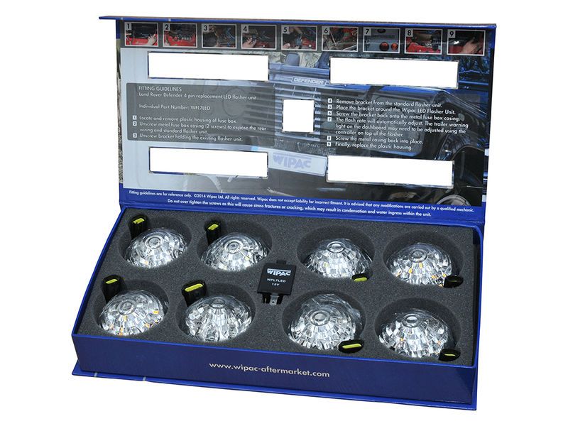 Wipac LED Clear Light Kit 8 Lamps Euro, LED Flasher, SS Screws — 3 ...