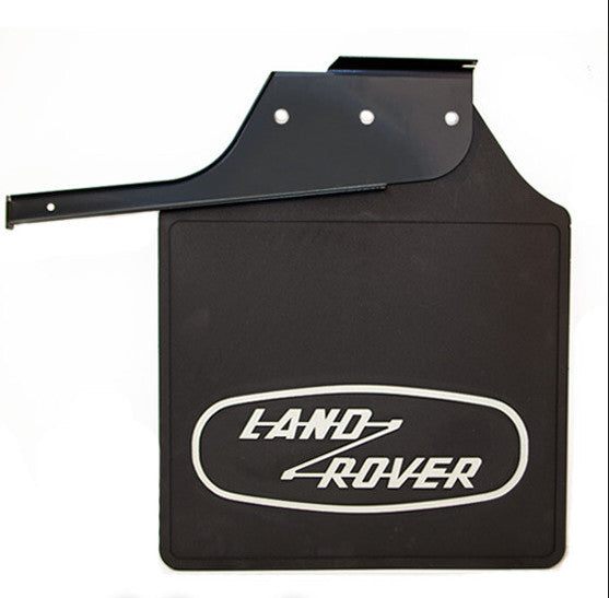 LR Genuine Mudflap Rear RH Defender 110 Black White Heritage Logo