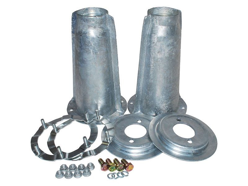 Galvanized Front Shock Turrets w Fitting Kit Def PAIR