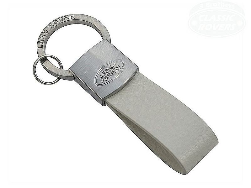 Land Rover Gear Leather Loop Key Ring Ivory