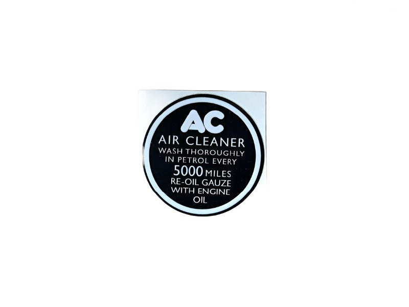 Engine Bay Decal Air Cleaner "Wash Thoroughly…"