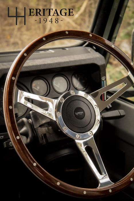 Dunkery 15" Heritage Wood Steering Wheel w/36-Spline Boss