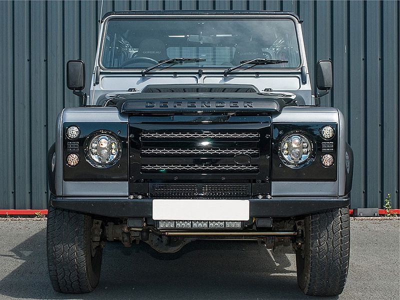 Defender XS Front Grill and Lamp Cover Set Black Silver Mesh