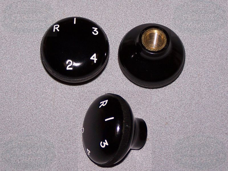 Knob Gear Lever (Black, Brass Insert), Series 1-2a to '71
