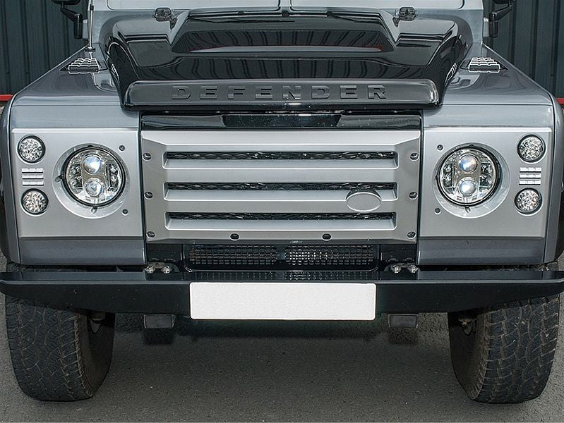 Defender XS Front Grill and Lamp Covers Silver w/Black Mesh