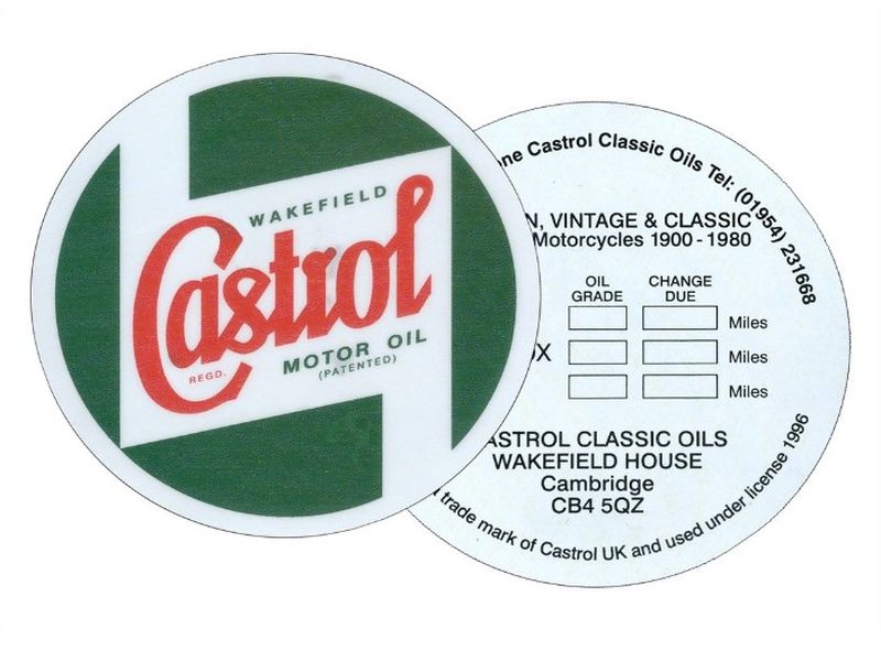 Castrol Classic Window Service Sticker Self-Adhesive