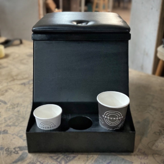 Terrafirma Security Metal Cubby Box w/Cup Holders Black