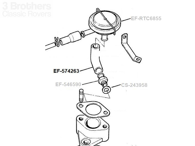 Hose Elbow Crankcase Vent Control to Adapter Early Series 3
