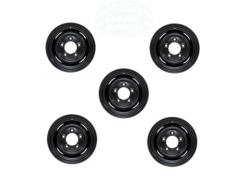 Set of 5 Road Wheel Steel Rim 5.5J x 16" Tubeless Black