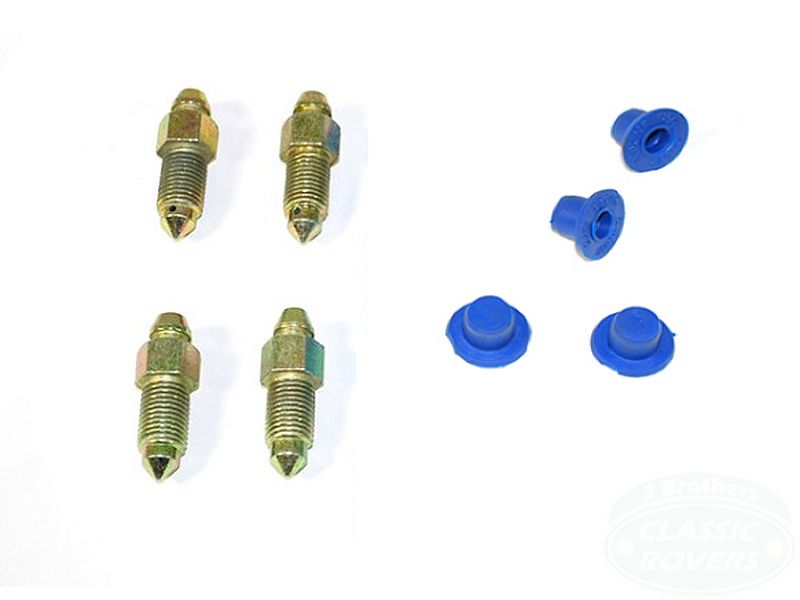 Set of 4 Bleed Screws & Dust Covers for Wheel Cylinders