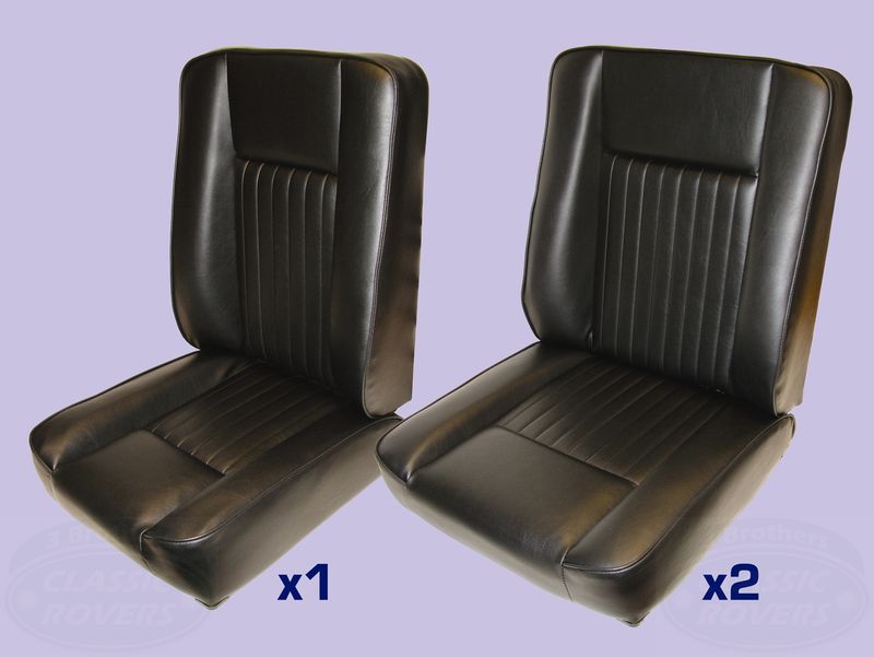 Series 2-3 Deluxe Seat Set, 2 Outer, 1 Middle, Black Vinyl