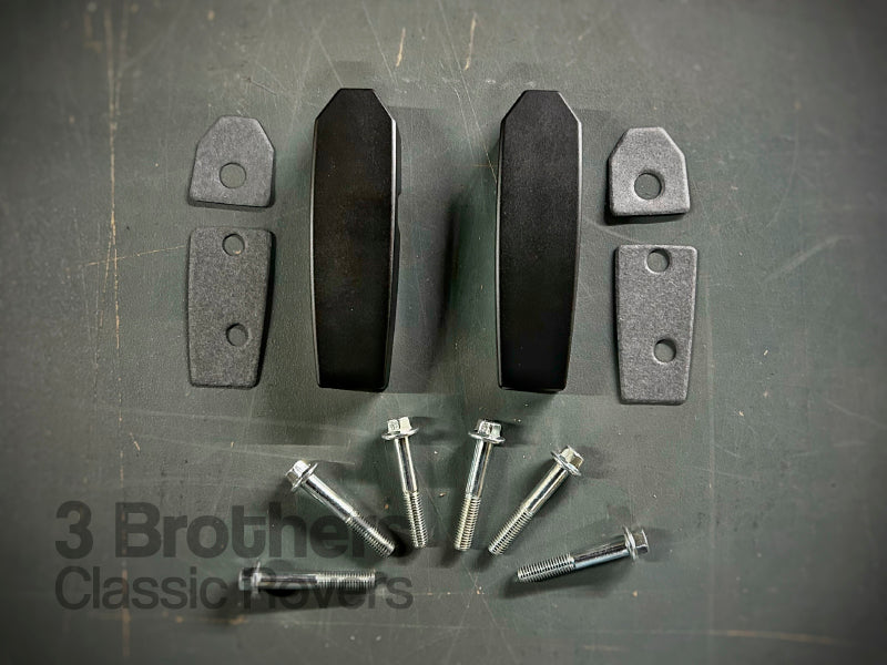 Windscreen Brackets Kit Aluminium Billet Black Pair Defender
