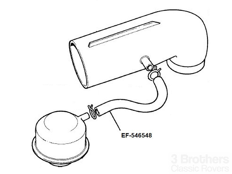Hose Breather to Air Intake Elbow 2.25L Gas Series 3