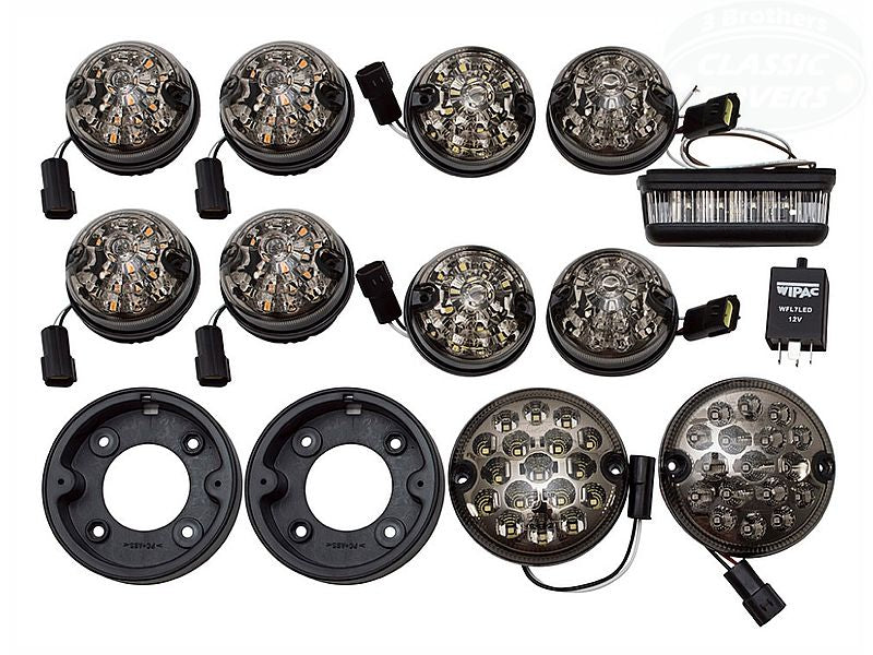 Wipac Deluxe LED Smoked Kit 11 Lamps,LED Flash,SS Scr