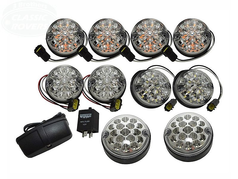 Wipac Deluxe LED Clear Kit 11 Lamps,LED Flash,SS Scr