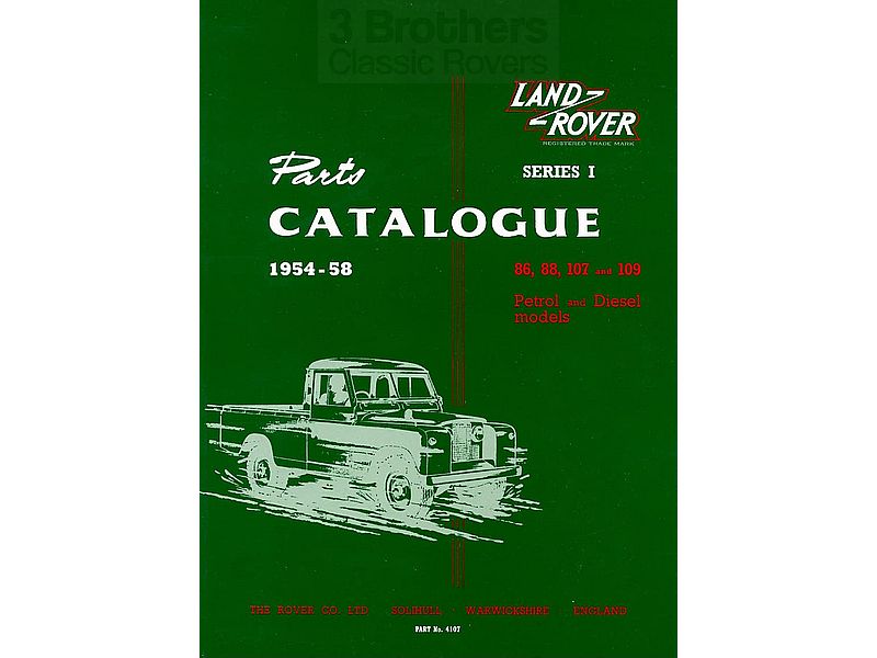 Land Rover Series 1 1954-58 Parts Catalogue