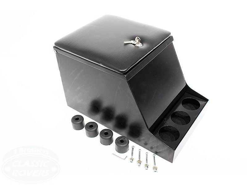 Terrafirma Security Metal Cubby Box w/Cup Holders Black
